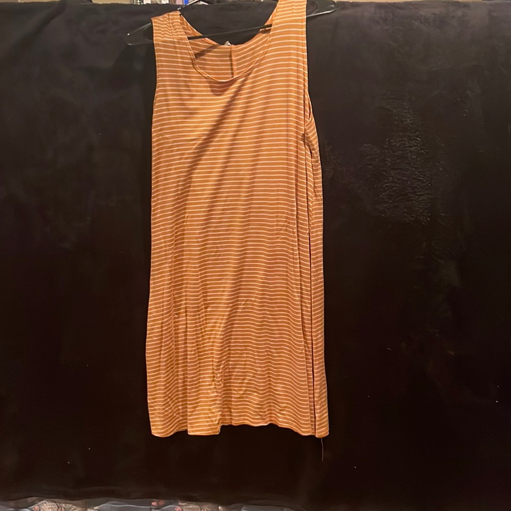 Yellow w/ white stripes dress